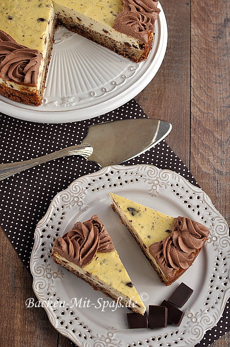Käsekuchen mit Nuss-Schokoboden Käsekuchen mit Nuss-Schokoboden