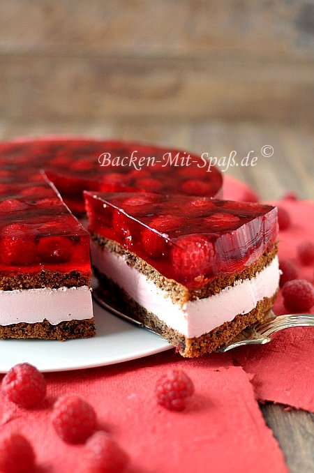 Nuss- Schokokuchen mit Himbeeren Nuss- Schokokuchen mit Himbeeren