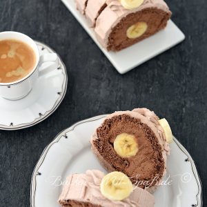 Schoko- Bananen- Biskuitrolle